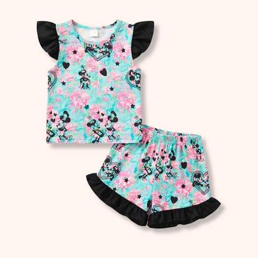 Love Garden Frilly Short Set