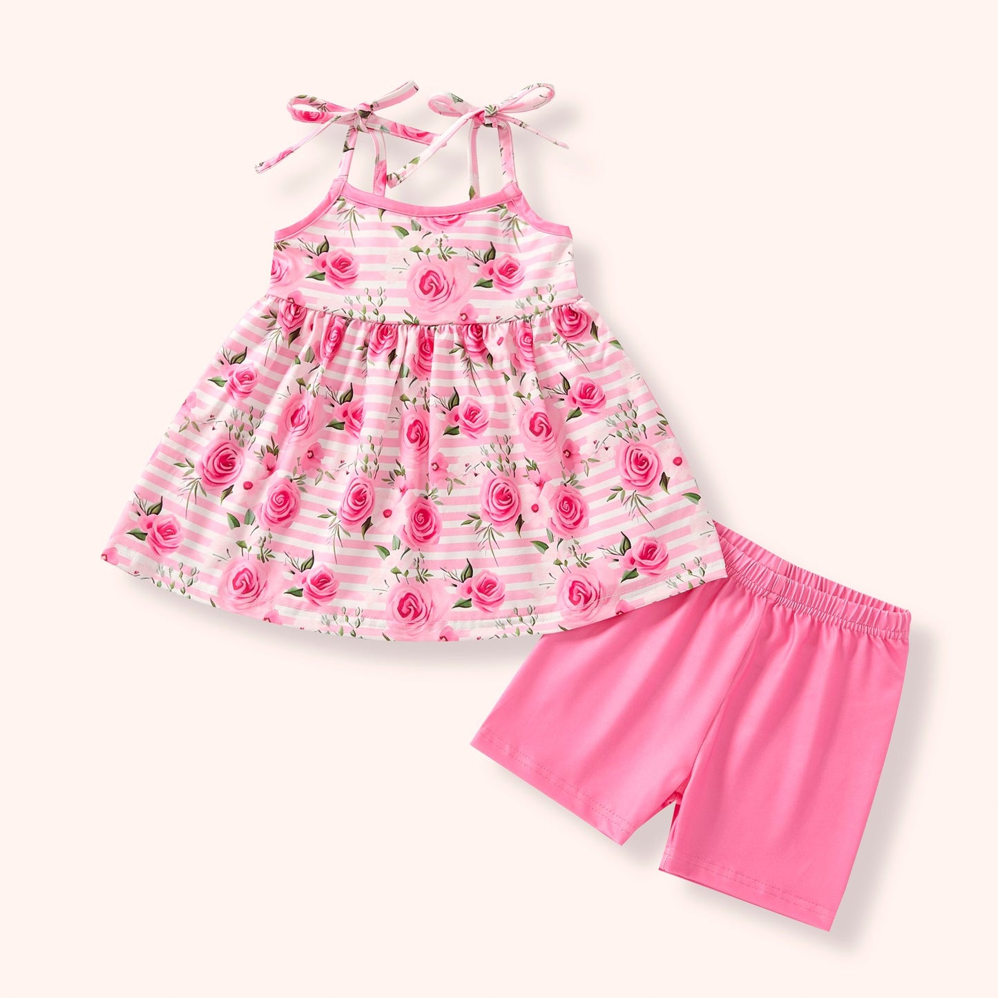 Pink Posies Shorts Set