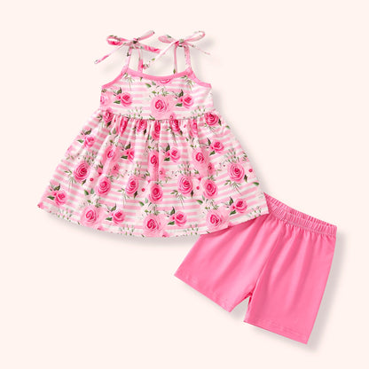 Pink Posies Shorts Set