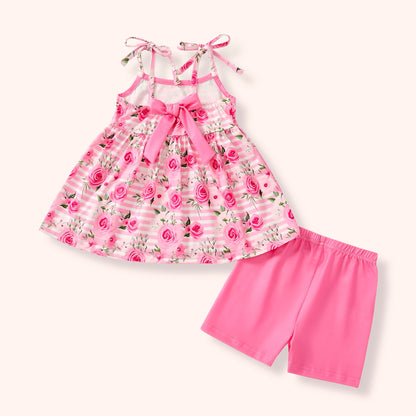 Pink Posies Shorts Set